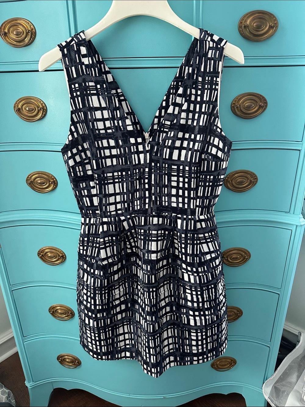 Madewell Navy, White, Grey Sleeveless dress